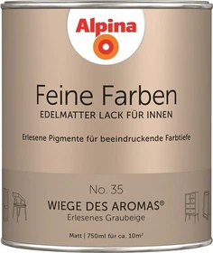 Alpina Farben Feine Farben Lack No. 35 Wiege des Aromas innen graubeige edelmatt, 750ml