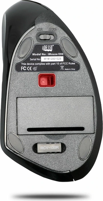 Adesso iMouse E90 Wireless Vertical Ergonomic Mouse schwarz, Linkshänder, USB