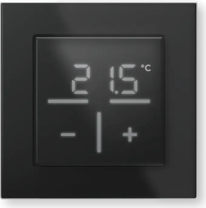 eQ-3 HomeMatic Glas-Wandthermostat mit CO2-Sensor schwarz, Funk-Wandthermostat