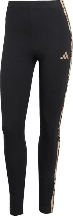 adidas Animal Print 3-Streifen High Rise Leggings Hose lang black/multicolor/warm sandstone (Damen)