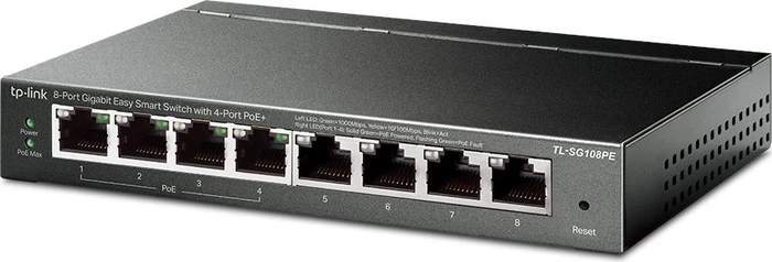 TP-Link TL-SG108PE Desktop Gigabit Smart Switch, 8x RJ-45, 64W PoE+