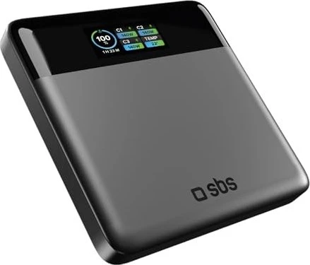 SBS Mobile Power Bank Display 100W 20000mAh grau