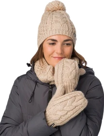 Eisbär Afra Pompon Mütze light brown (Damen)
