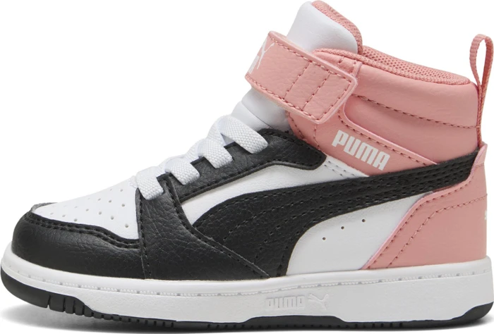 Puma Rebound V6 Mid puma white/strong gray/pink fruit (Junior)