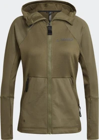 adidas Terrex Tech Fleece Hooded Hiking Funktionsjacke focus olive (Damen)