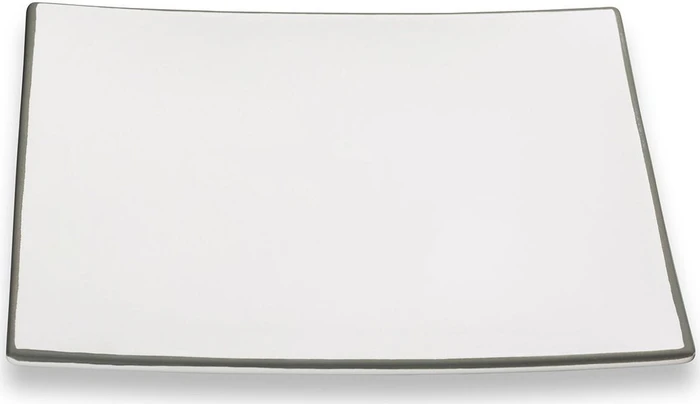Gmundner Keramik Grauer Rand Speiseteller Trend 26x26cm