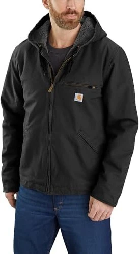 Carhartt Relaxed Fit Washed Duck Sherpa Lined Jacke schwarz (Herren)