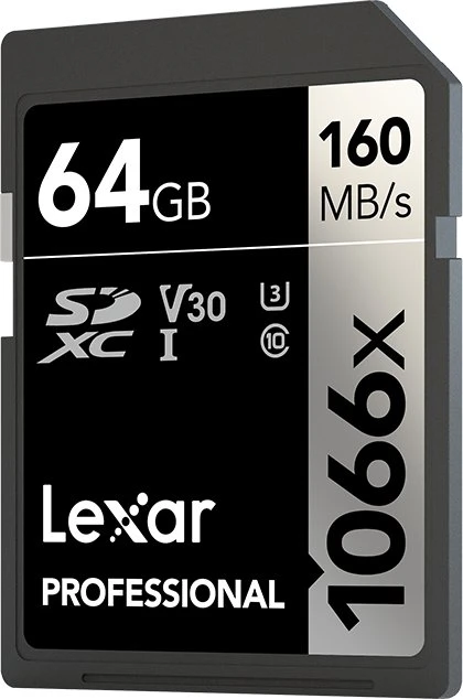 Lexar Professional 1066x Silver Series R160/W70 64GB, UHS-I U3, Class 10