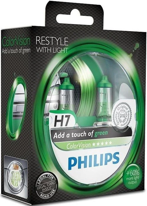 Philips ColorVision H7 grün 55W, 2er-Pack