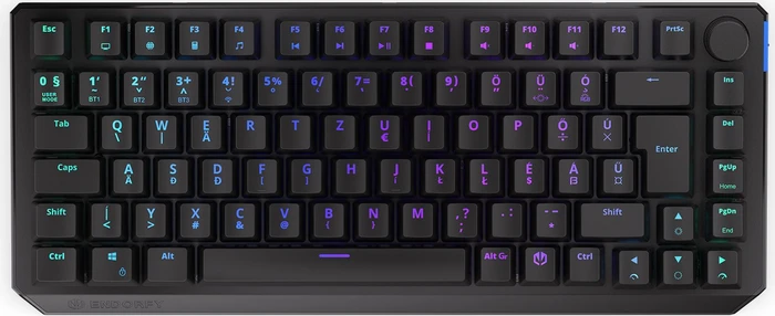 Endorfy Thock 75% Wireless, PBT, LEDs RGB, hot-swap, Black, Kailh Box BLACK, USB/Bluetooth, HU