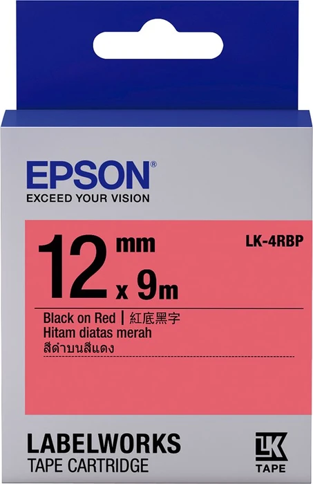 Epson LK-4RBP Beschriftungsband, 12mm, schwarz/rot