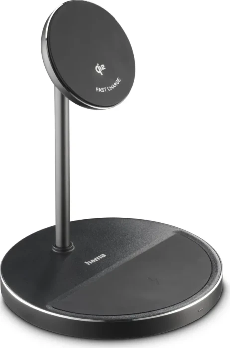 Hama Kabelloses 2-in-1 Qi2-Ladegerät 15W schwarz
