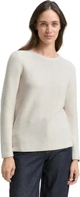 Tom Tailor Rundhalsausschnitt Strickpullover dusty alabaster melange (Damen)