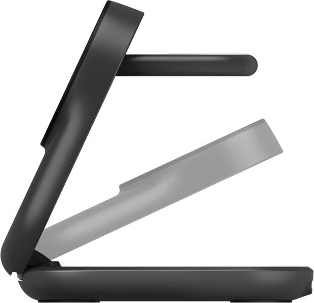 Belkin UltraCharge faltbare magnetische 3-in-1-Ladestation mit Qi2 (25W) rund schwarz