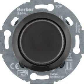Berker Serie 1930/Glas Universal-Drehdimmer Serie, schwarz glänzend