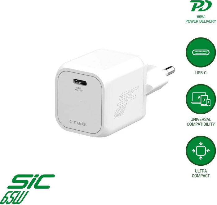 4smarts Ladegerät PDPlug SiC 65W 1C weiß