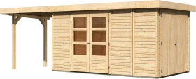 Karibu Retola 5 Gartenhaus inkl. Anbau 2.4m natur