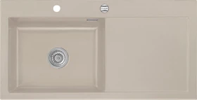 systemceram Mera 100 SL F Einbau Becken links mit Ablauffernbedienung fango