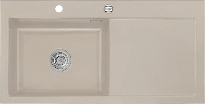 systemceram Mera 100 SL F Einbau Becken links mit Ablauffernbedienung fango