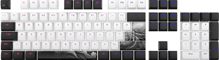Dark Project Ink Multilingual Keycaps, Kunststoff (PBT) Double-Shot, CSA-Profil, weiß/schwarz, 177 Tasten, ANSI & ISO