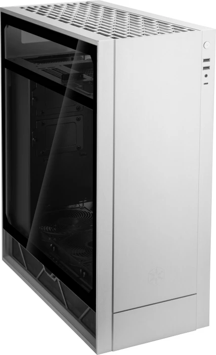 SilverStone Alta F1 Silver, silber, Glasfenster