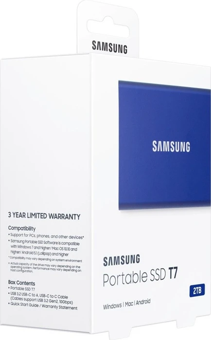 Samsung Portable SSD T7, blau, 2TB, USB-C 3.1