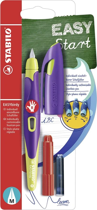 STABILO EASYbirdy violett/gelb, rechte Hand, mittel, Blister