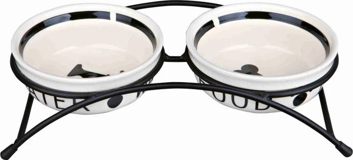Trixie Napf-Set, Keramik, Ø13cm, weiß/schwarz