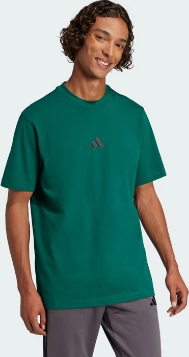 adidas Essentials Small Logo Single Jersey T-Shirt kurzarm collegiate green/black (Herren)