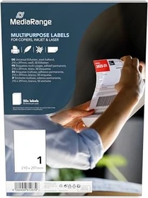 MediaRange Adressetiketten Inkjet, 210x297mm, weiß, matt, 50 Blatt (50 Etiketten)