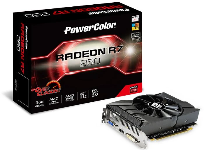 PowerColor Radeon R7 250 OC, 1GB GDDR5, VGA, DVI, HDMI