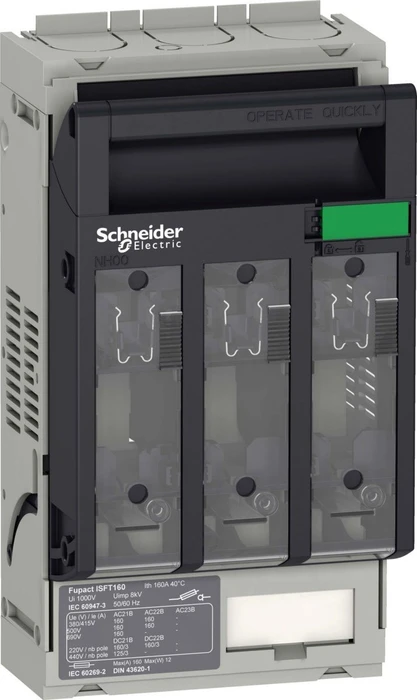 Schneider Electric Sicherungslasttrennschalter ISFT160 3P Anschluss 2,5 bis 95 mm² Montageplatte