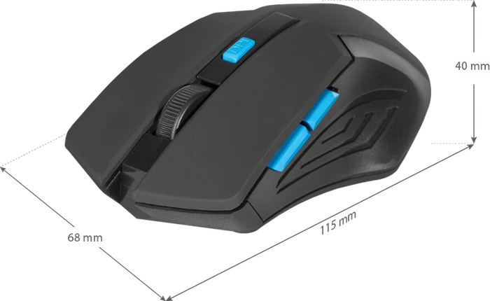 Defender Accura MM-275 Wireless Optical Mouse schwarz/blau, USB
