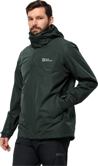 Jack Wolfskin Luntal 3in1 Funktionsjacke black olive (Herren)