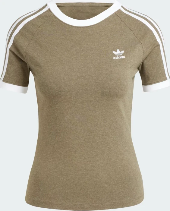adidas 3-Streifen Slim Raglan T-Shirt kurzarm olive strata mel. (Damen)