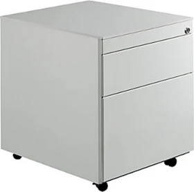 mauser Rollcontainer line, 1x Utensilienauszug, 1x Materialschublade, 1x Hängeregistratur, lichtgrau