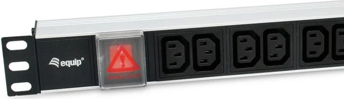 Equip 19" PDU Aluminium Steckdosenleiste, mit Schalter, 1HE, 12-fach, 16A/250V, silber, 1.8m