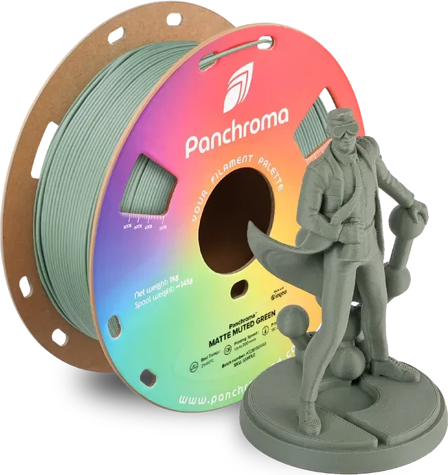 Polymaker Panchroma PLA matt, Muted Green, Spule, 1.75mm, 1.00kg