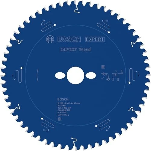 Bosch Professional Expert Wood Kreissägeblatt 60Z, 260x1.8x30mm, 1 Stück