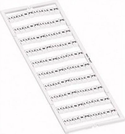 Wago WMB-Beschriftungskarte als Karte bedruckt L1, L2, L3, N, PE, L1, L2, L3, N, PE (10x) dehnbar 5 - 5,2 mm Aufdruck waagerecht aufrastbar weiß