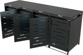 Juskys Metall Mülltonnenbox Arel 4er