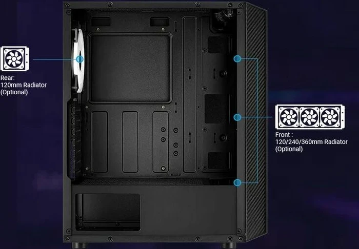 AeroCool Hive FRGB, inkl. 1x Lüfter, Glasfenster