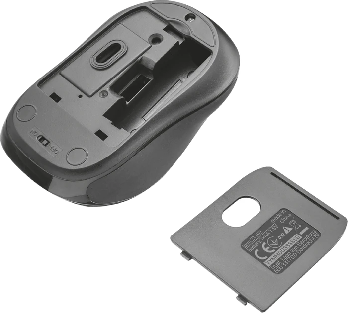 Trust Zelo Silent Click Wireless Mouse schwarz/grau, USB