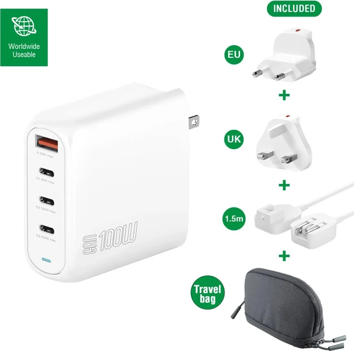 4smarts Ladegerät GaN Flex Pro 100W Travel Edition weiß