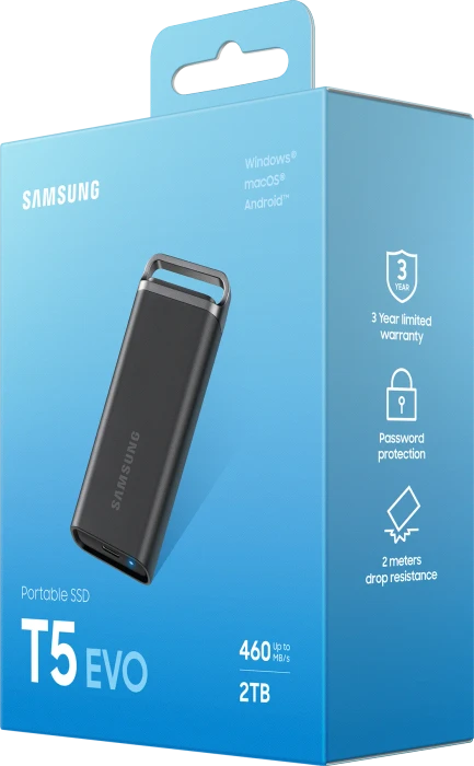 Samsung Portable SSD T5 EVO, schwarz, 2TB, USB-C 3.0