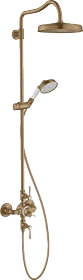 Hansgrohe Axor Montreux Showerpipe mit Thermostat und Kopfbrause 240 1jet brushed bronze