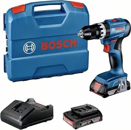 Bosch Professional GSB 18V-45 Akku-Schlagbohrschrauber inkl. Koffer + 2 Akkus 2.0Ah