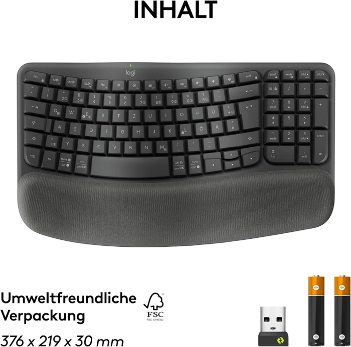 Logitech Wave Keys for Business, Grafit, Logi Bolt, USB/Bluetooth, DE