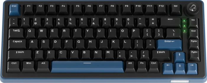 Ducky OK-M-75, Black and Blue, KKT Baby Blue Tactile, USB/Bluetooth, US