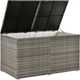 Juskys Ikaria Polyrattan Gartenbox grau-meliert